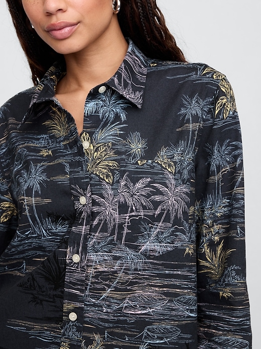 Image number 4 showing, Linen-Blend Easy Shirt
