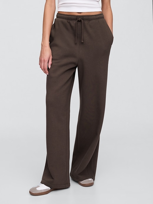 Image number 3 showing, Fleece Rib-Seam Wide-Leg Pants