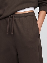 Fleece Rib-Seam Wide-Leg Pants