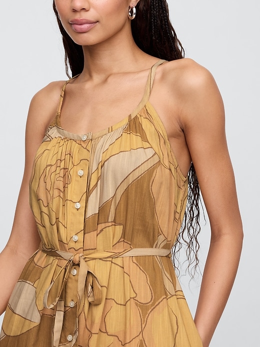Image number 3 showing, Tie-Waist Scoopneck Maxi Dress
