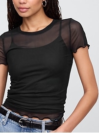 Mesh Crewneck T-Shirt