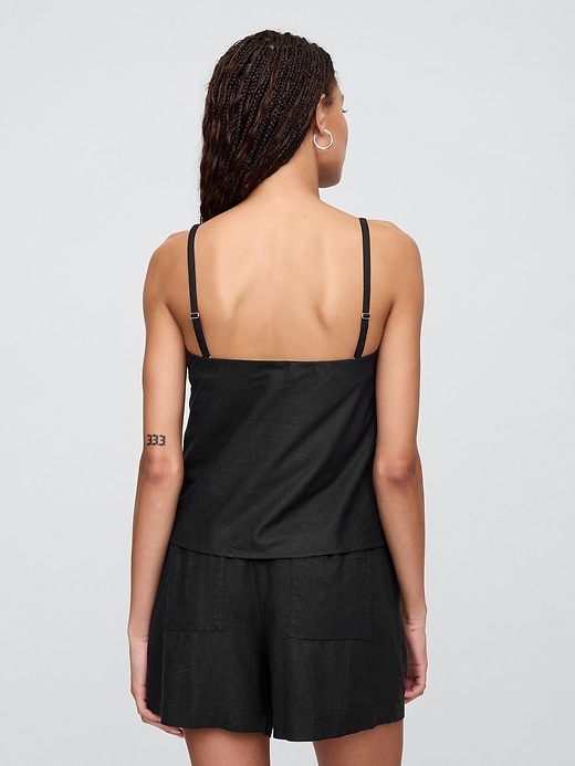 Image number 2 showing, Linen-Blend Squareneck Top