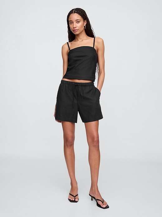 Image number 3 showing, Linen-Blend Squareneck Top