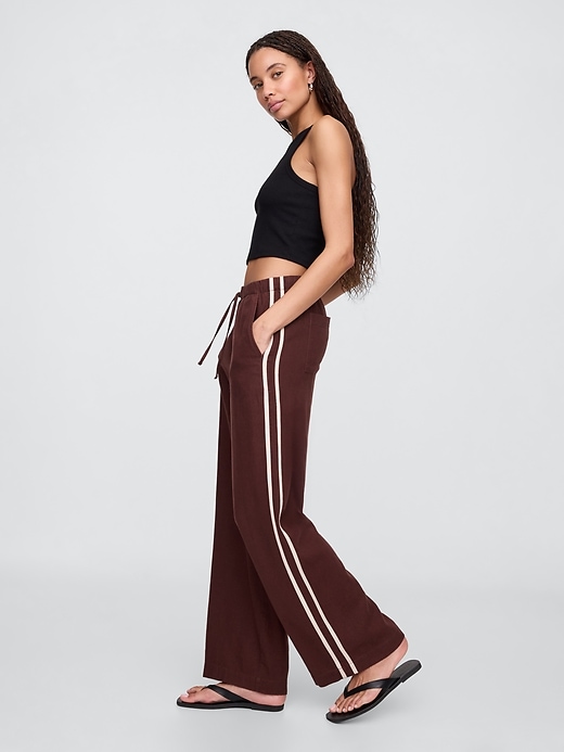 Image number 3 showing, Mid Rise Linen-Blend Wide-Leg Pants
