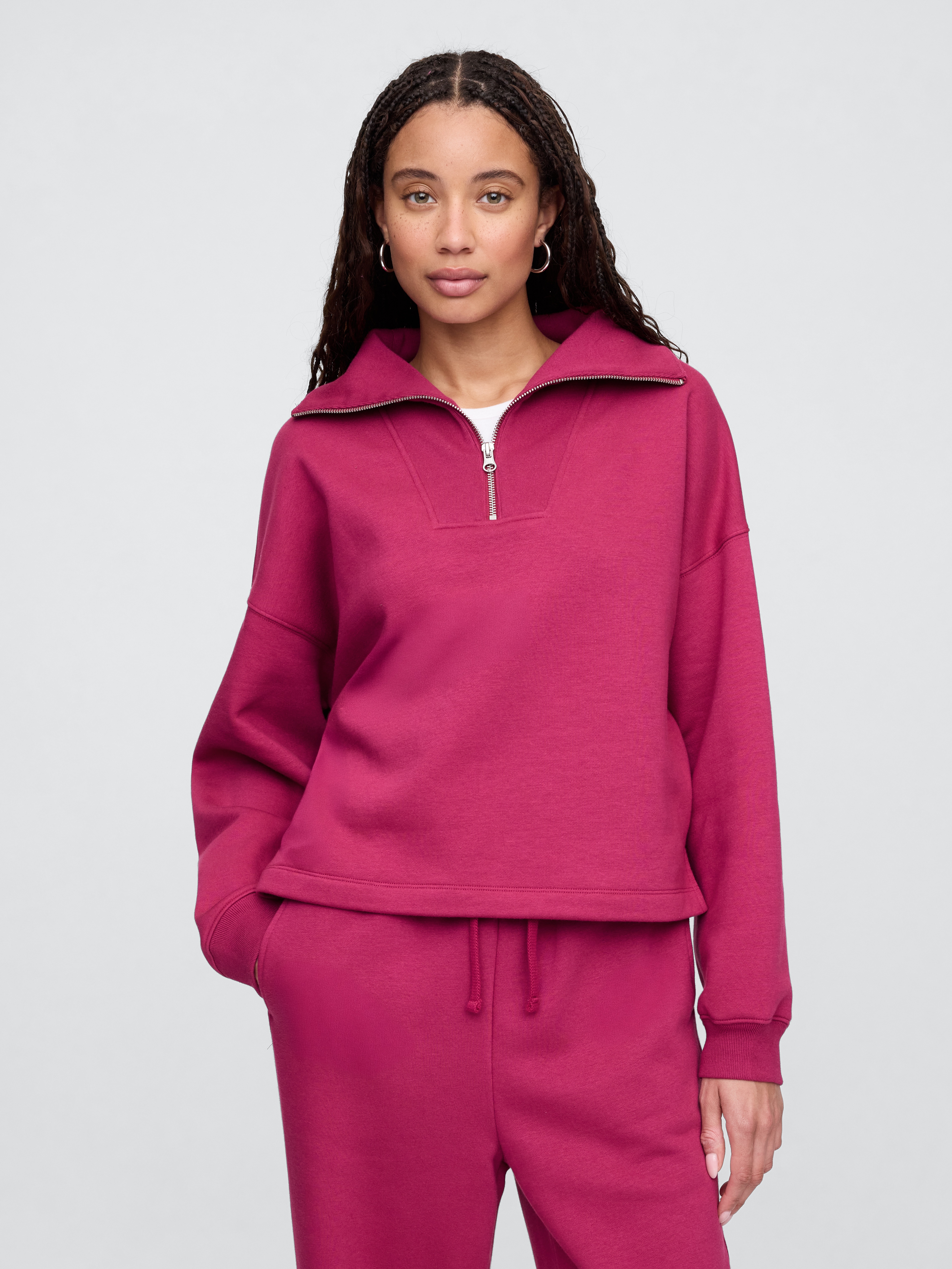 Relaxed Quarter-Zip Sweatshirt