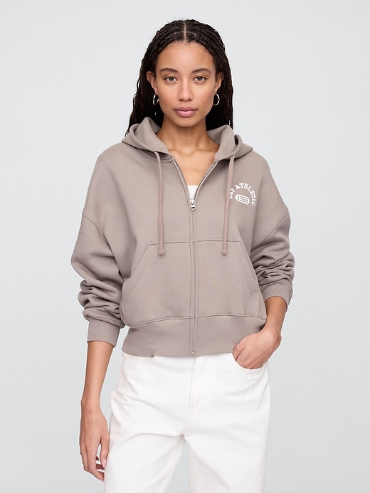 Image number 1 showing, Oversized Gap Graphic Zip Hoodie