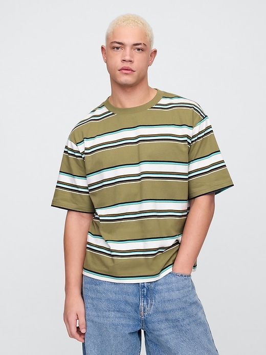 Image number 1 showing, Vintage Soft Stripe Boxy T-Shirt