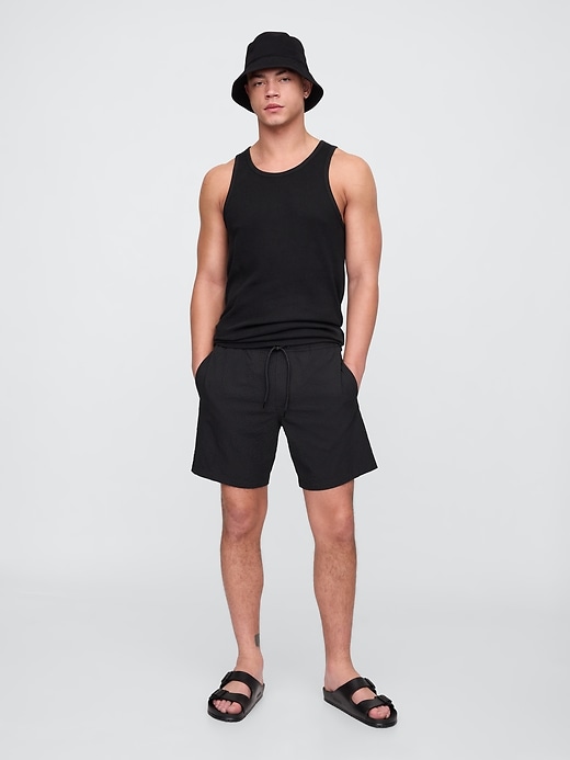Image number 1 showing, 6" Relaxed Seersucker Swim Trunks