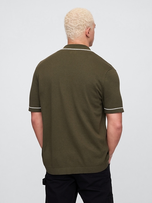 Image number 2 showing, Ribbed Button-Front Polo Shirt