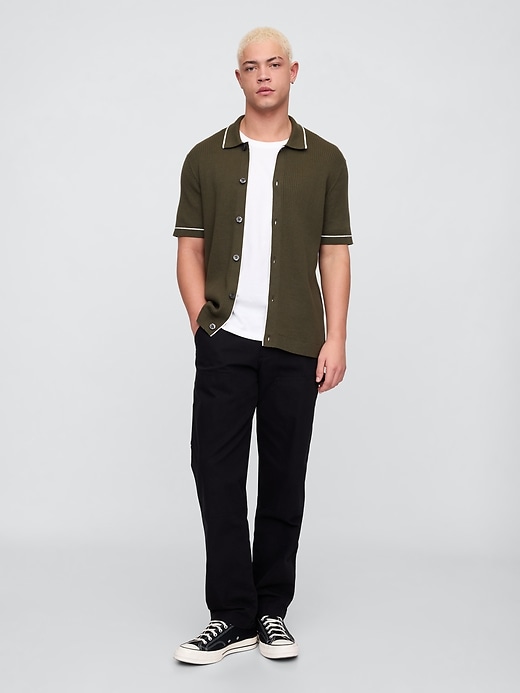 Image number 3 showing, Ribbed Button-Front Polo Shirt