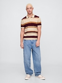 Textured Polo Sweater