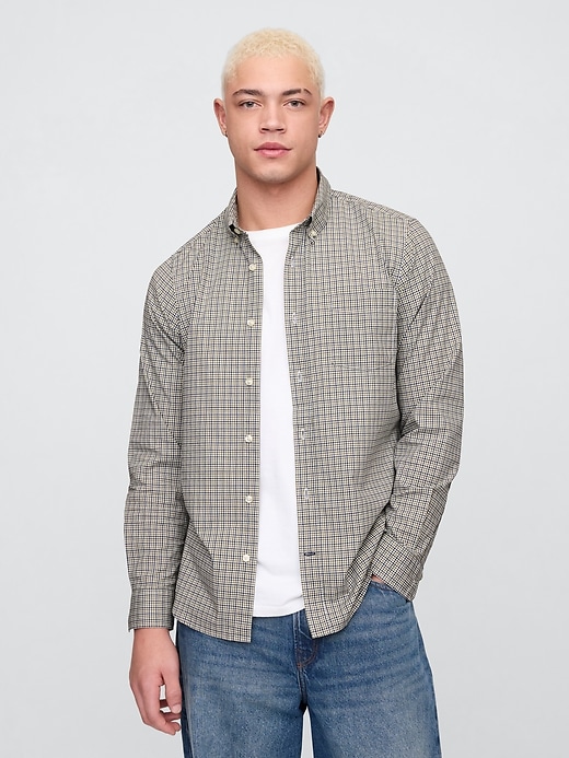 Image number 1 showing, Stretch Poplin Shirt in Standard Fit