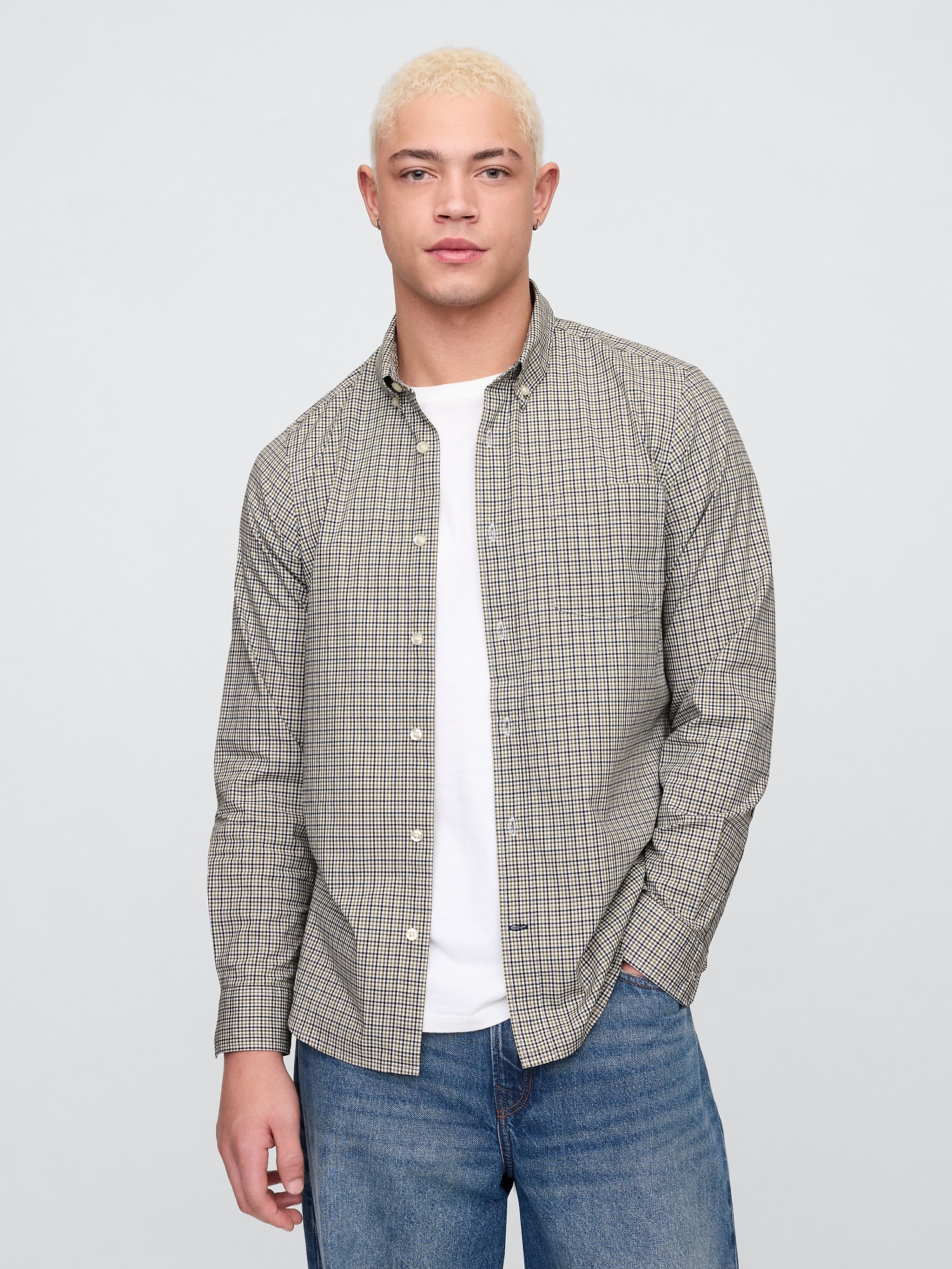 Stretch Poplin Shirt in Standard Fit