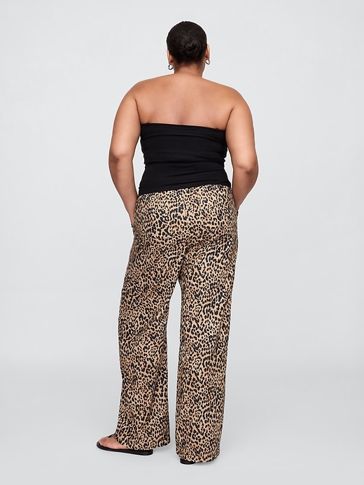 Image number 6 showing, Mid Rise Linen-Blend Pull-On Wide-Leg Pants