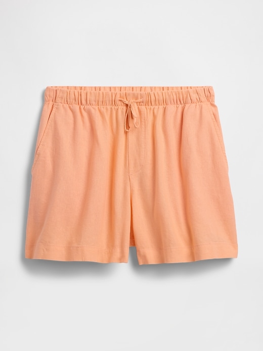 Image number 7 showing, 4" Mid Rise Pull-On Linen-Blend Shorts