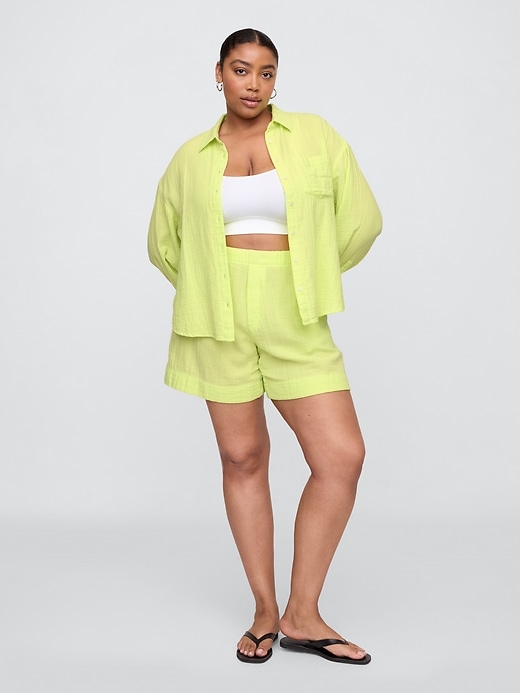 Image number 5 showing, High Rise Relaxed Pull-On Gauze Shorts