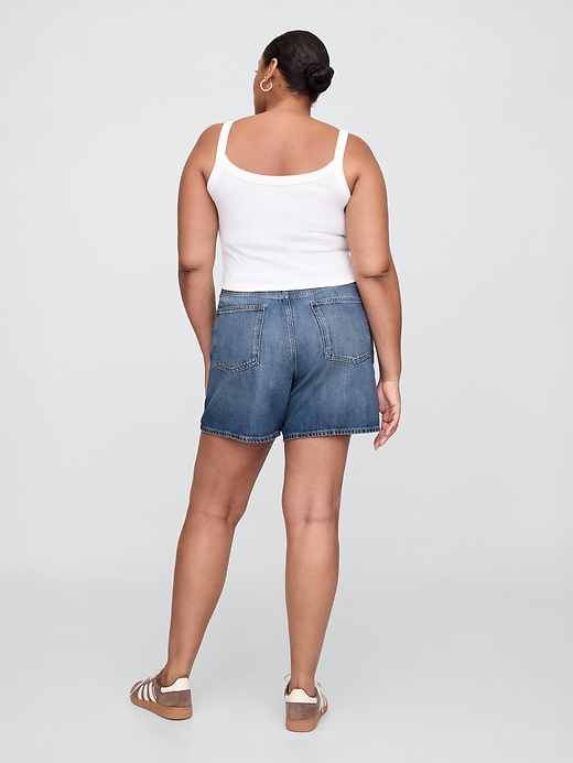 Image number 6 showing, High Rise Soft Pull-On Midi Denim Shorts