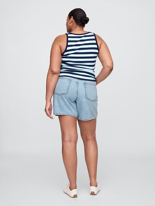 Image number 6 showing, High Rise Soft Pull-On Midi Denim Shorts