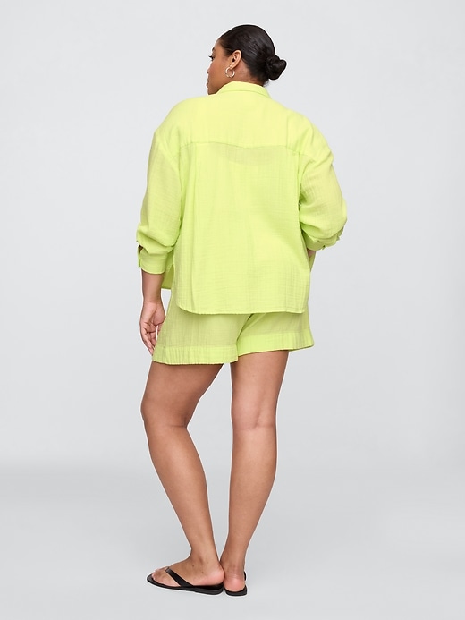 Image number 6 showing, High Rise Relaxed Pull-On Gauze Shorts