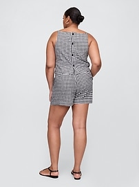 4" High Rise Linen-Blend Gingham Shorts