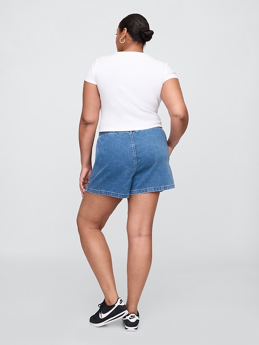Image number 6 showing, Mid Rise Pull-On Sweatpant Jean Shorts