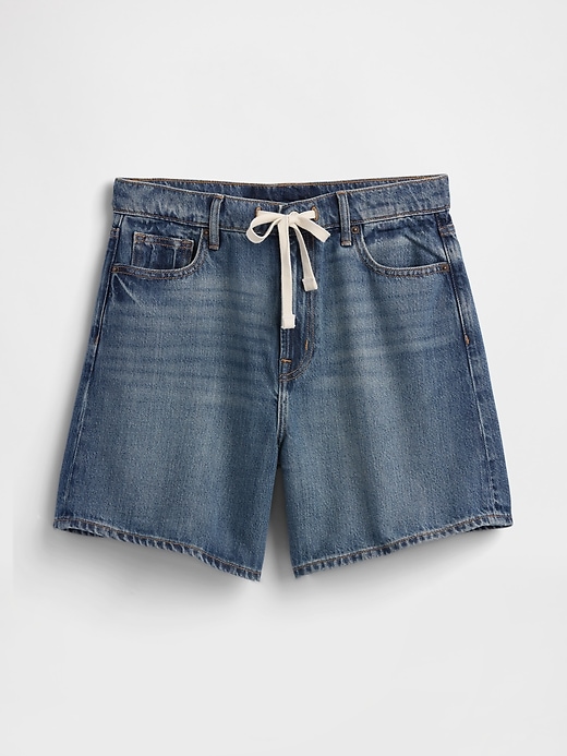 Image number 7 showing, High Rise Soft Pull-On Midi Denim Shorts