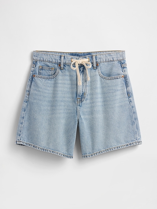 Image number 7 showing, High Rise Soft Pull-On Midi Denim Shorts