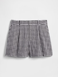 4" High Rise Linen-Blend Gingham Shorts