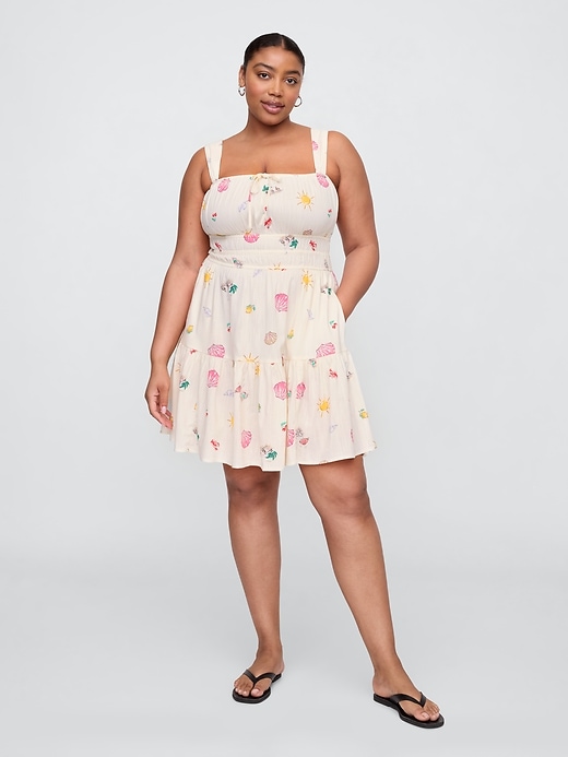 Image number 4 showing, Smocked Tie-Front Mini Dress