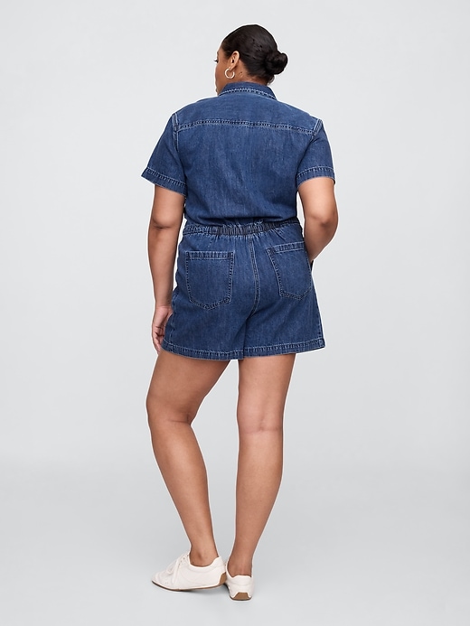 Image number 5 showing, Collared Denim Romper