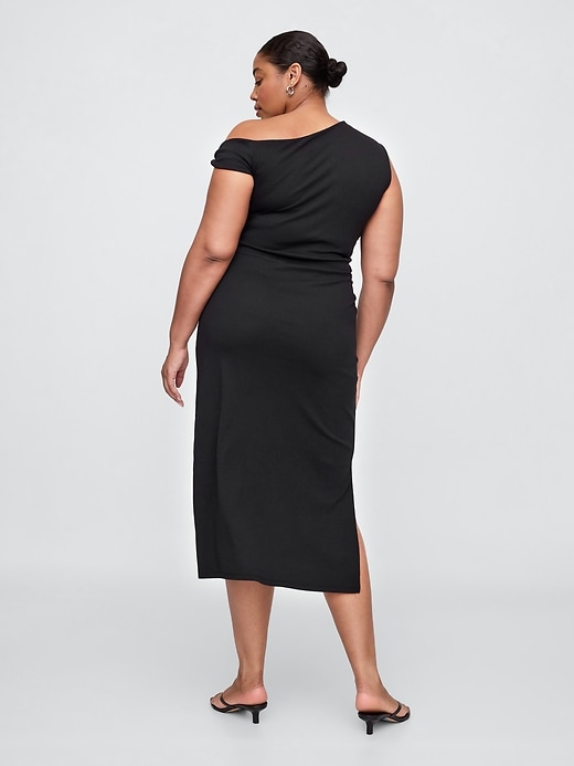 Image number 5 showing, Modern Ribbed One-Shoulder Midi Dress