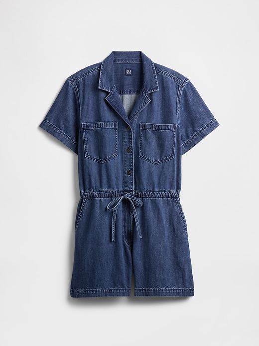 Image number 6 showing, Collared Denim Romper