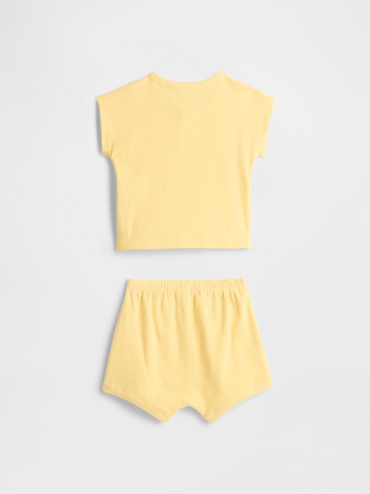 Image number 3 showing, Baby Ribbed Henley Two-Piece Outfit Set