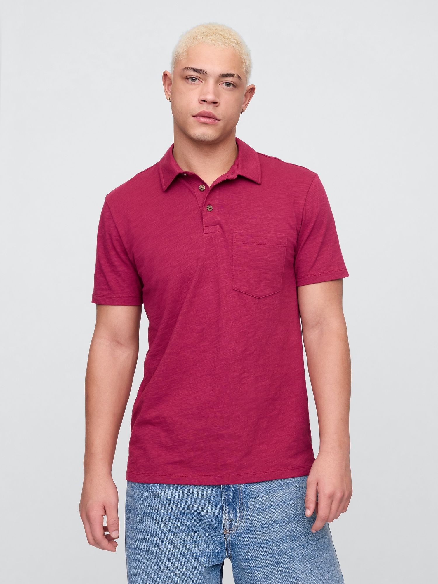 Lived-In Polo Shirt - Red