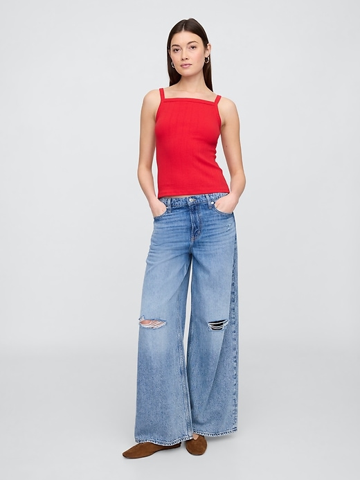 Image number 3 showing, Ribbed Squareneck Tank Top