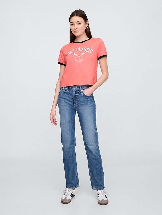 Image number 3 showing, Shrunken Graphic Ringer T-Shirt