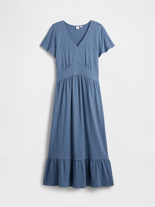Image number 6 showing, Flutter Sleeve V-Neck Midi Dress