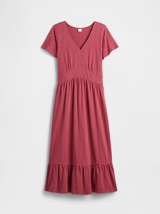 Image number 6 showing, Flutter Sleeve V-Neck Midi Dress
