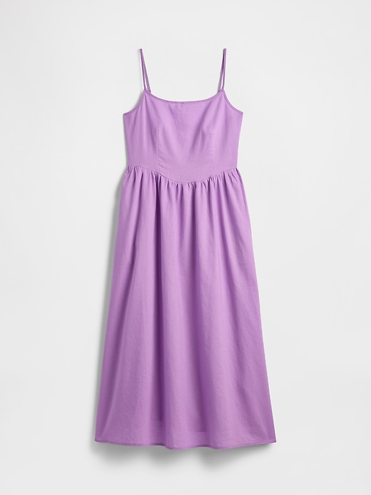 Image number 6 showing, Linen-Blend Dip-Waist Midi Dress