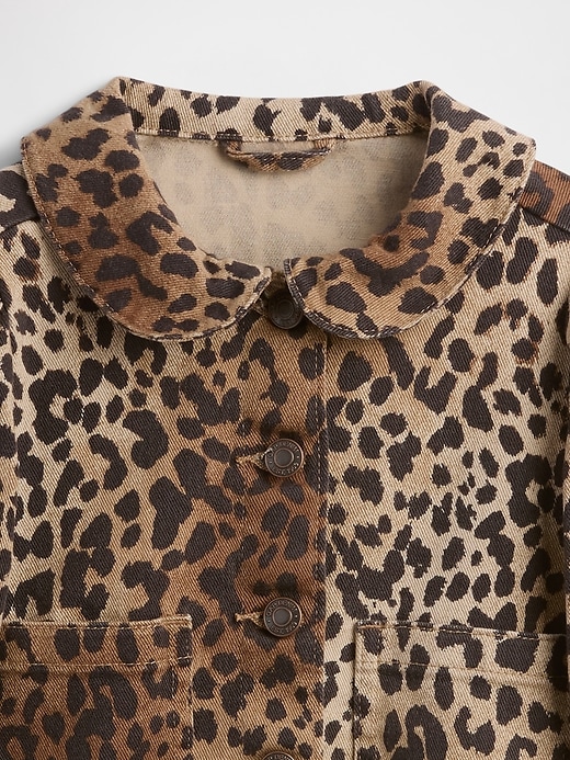 Image number 3 showing, babyGap Leopard Print Peter Pan Denim Jacket
