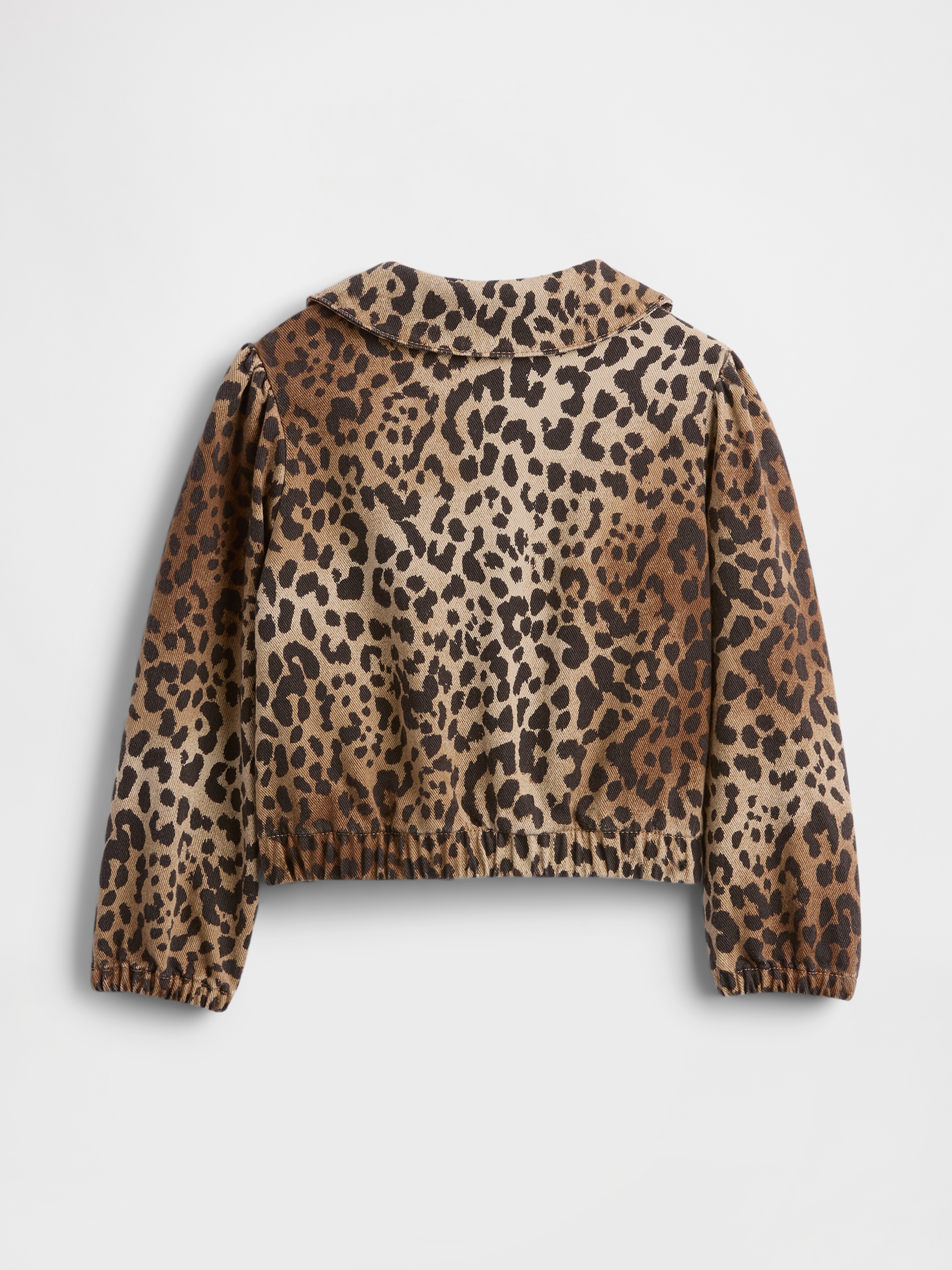 babyGap Leopard Print Peter Pan Denim Jacket | Gap Factory