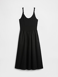 Twist-Strap Scoopneck Midi Dress