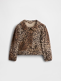 babyGap Leopard Print Peter Pan Denim Jacket | Gap Factory