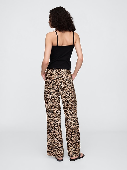 Image number 4 showing, Mid Rise Linen-Blend Pull-On Wide-Leg Pants