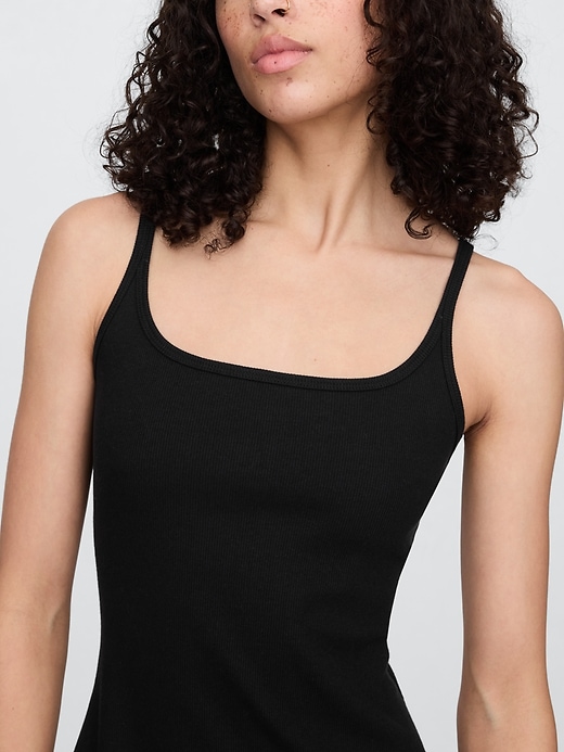 Image number 3 showing, Ribbed Squareneck Midi Dress