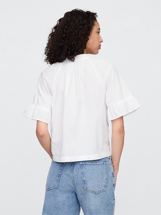 Image number 2 showing, Splitneck Tie-Front Top