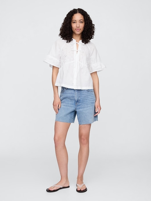 Image number 3 showing, Splitneck Tie-Front Top