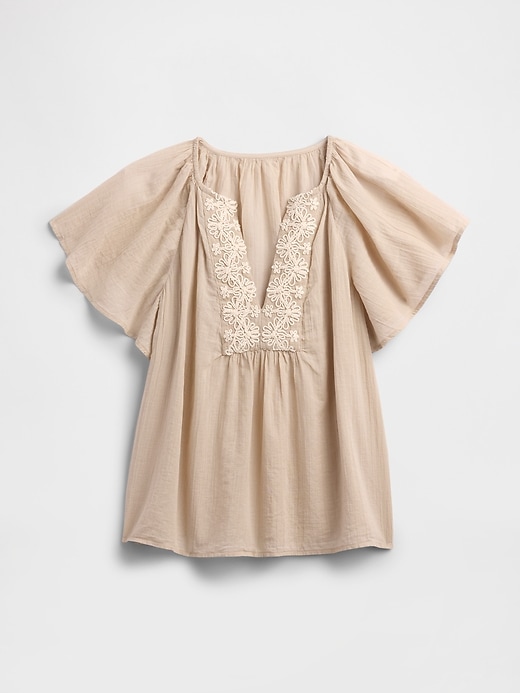 Image number 5 showing, Relaxed Gauze Flutter Sleeve Top