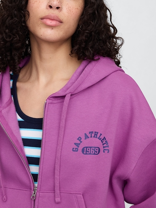 Image number 4 showing, Oversized Gap Graphic Zip Hoodie