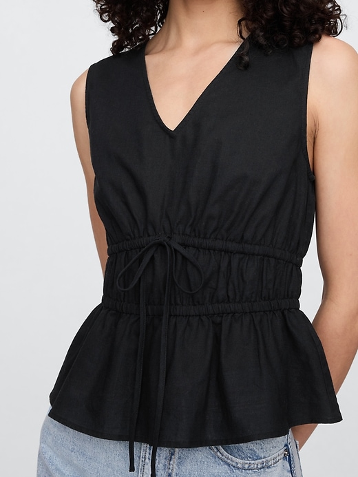 Image number 4 showing, Linen-Blend V-Neck Top